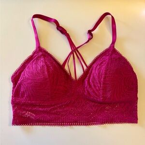 Auden Fuchsia Lace Bralette with Strappy Back